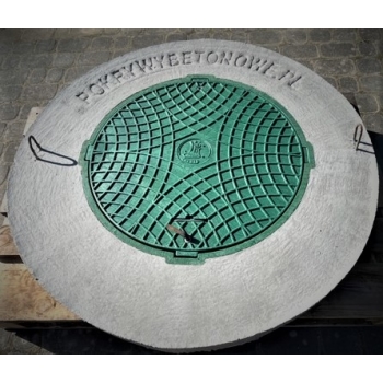 HIT Pokrywa betonowa ogrodowa właz NA ZAMEK ZIELONA 120cm